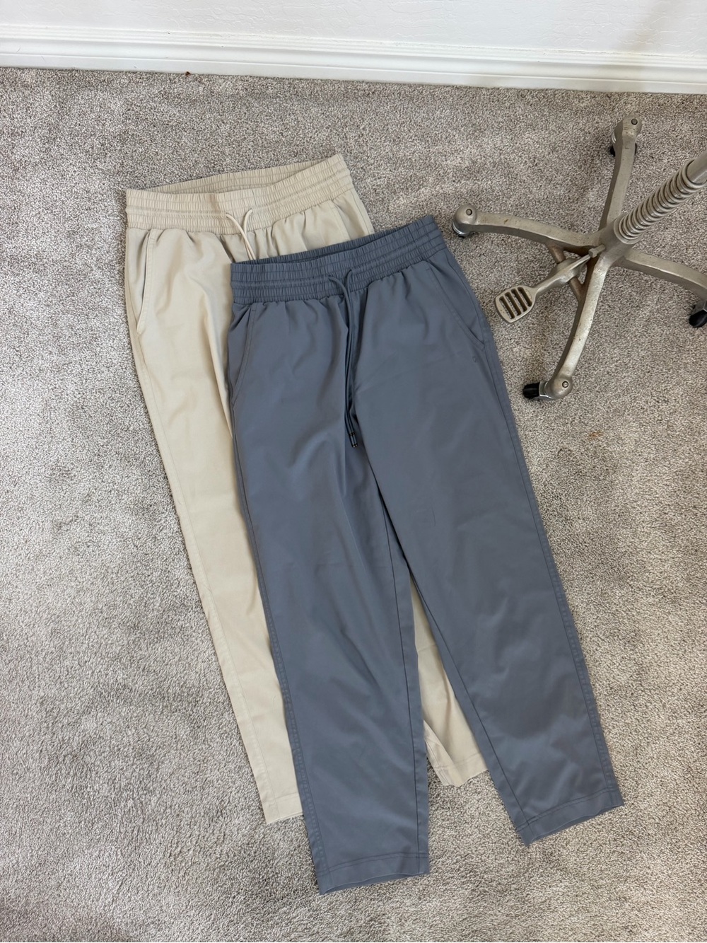 Two pairs GAP FIT Light Gray Elastic Waist Joggers